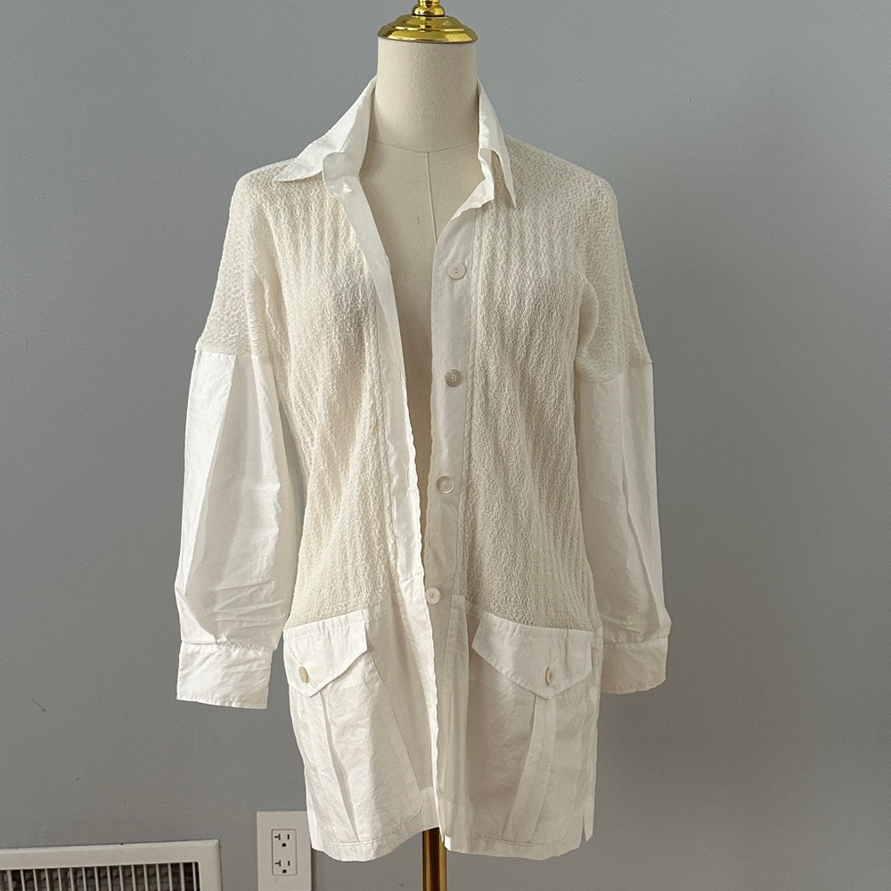 CIVIDINI Women's White Textured blouse